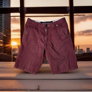 Modern Amusement Men's Chino Shorts Flat Front Cotton‎ Red Size 30
